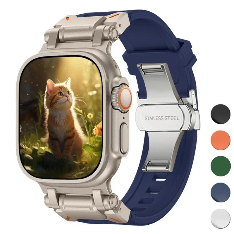 TitaniumBuckle Silicone Apple Watch Band