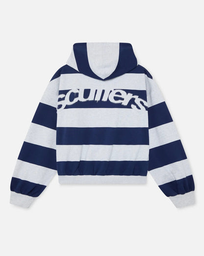 Oversized Striped Zip Hoodie