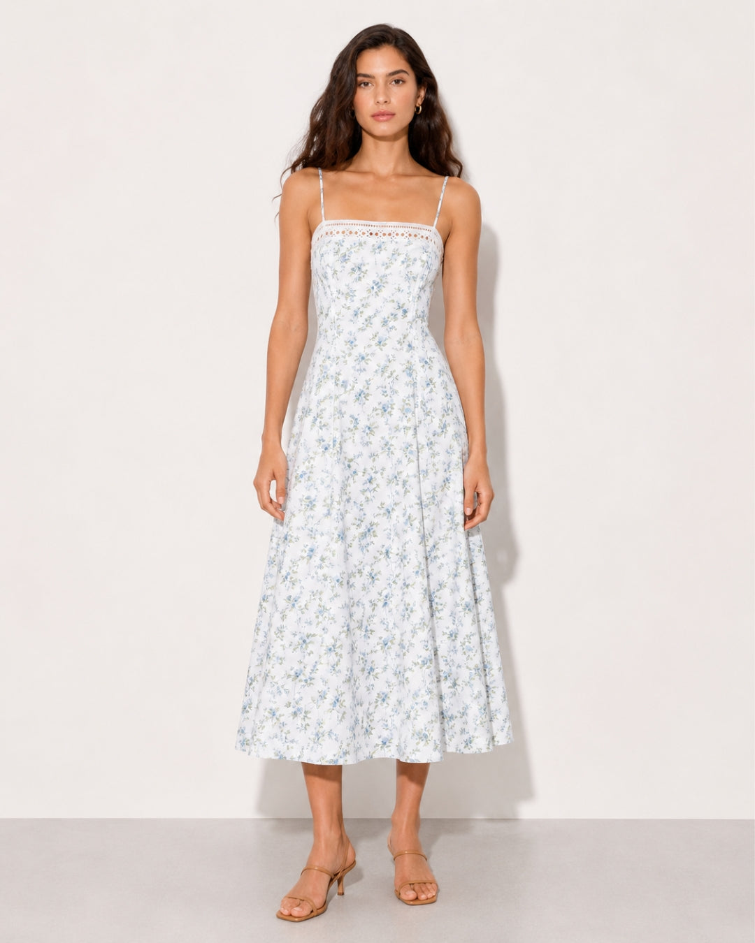 Pomona Eyelet Linen Midi Dress