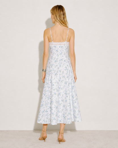 Pomona Eyelet Linen Midi Dress