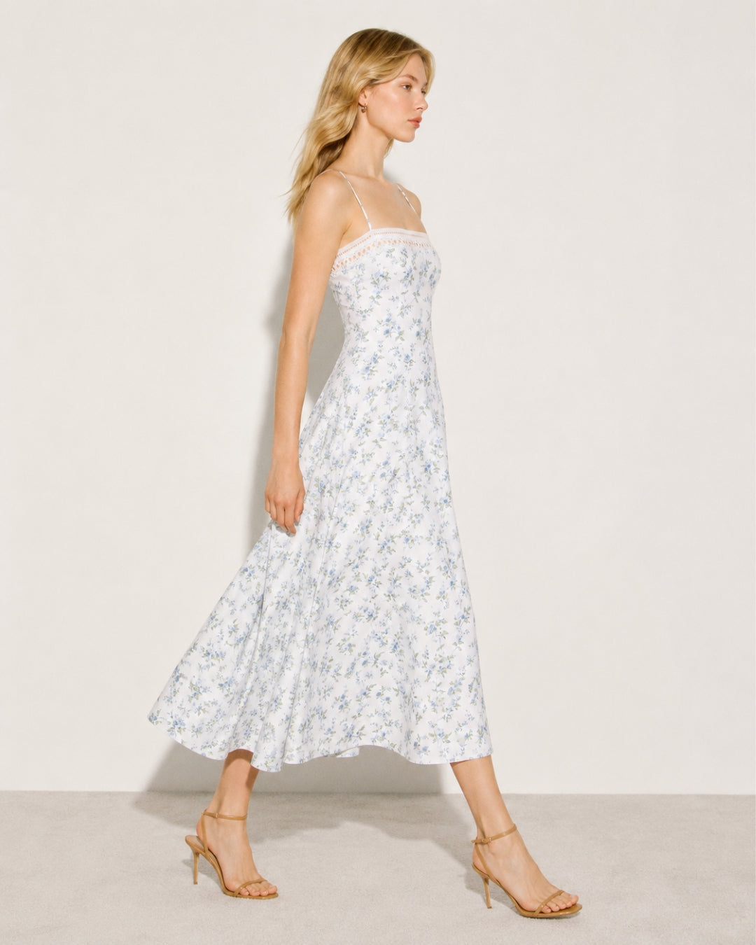 Pomona Eyelet Linen Midi Dress