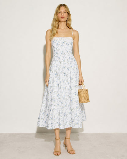 Pomona Eyelet Linen Midi Dress