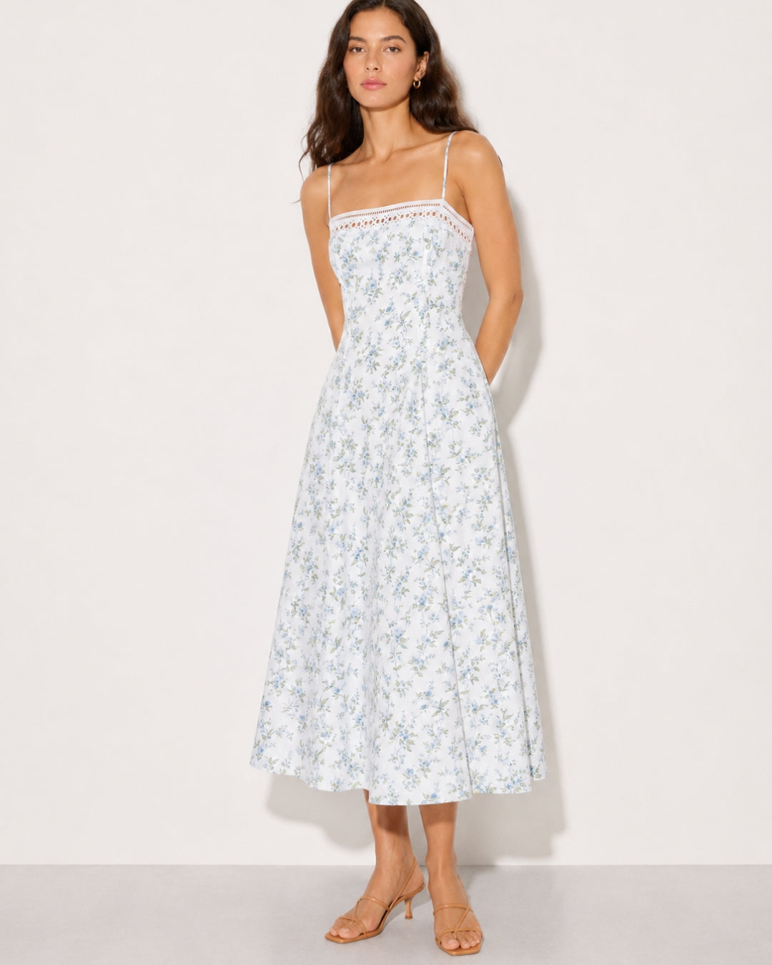 Pomona Eyelet Linen Midi Dress
