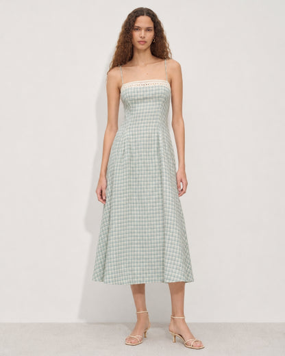 Pomona Eyelet Linen Midi Dress