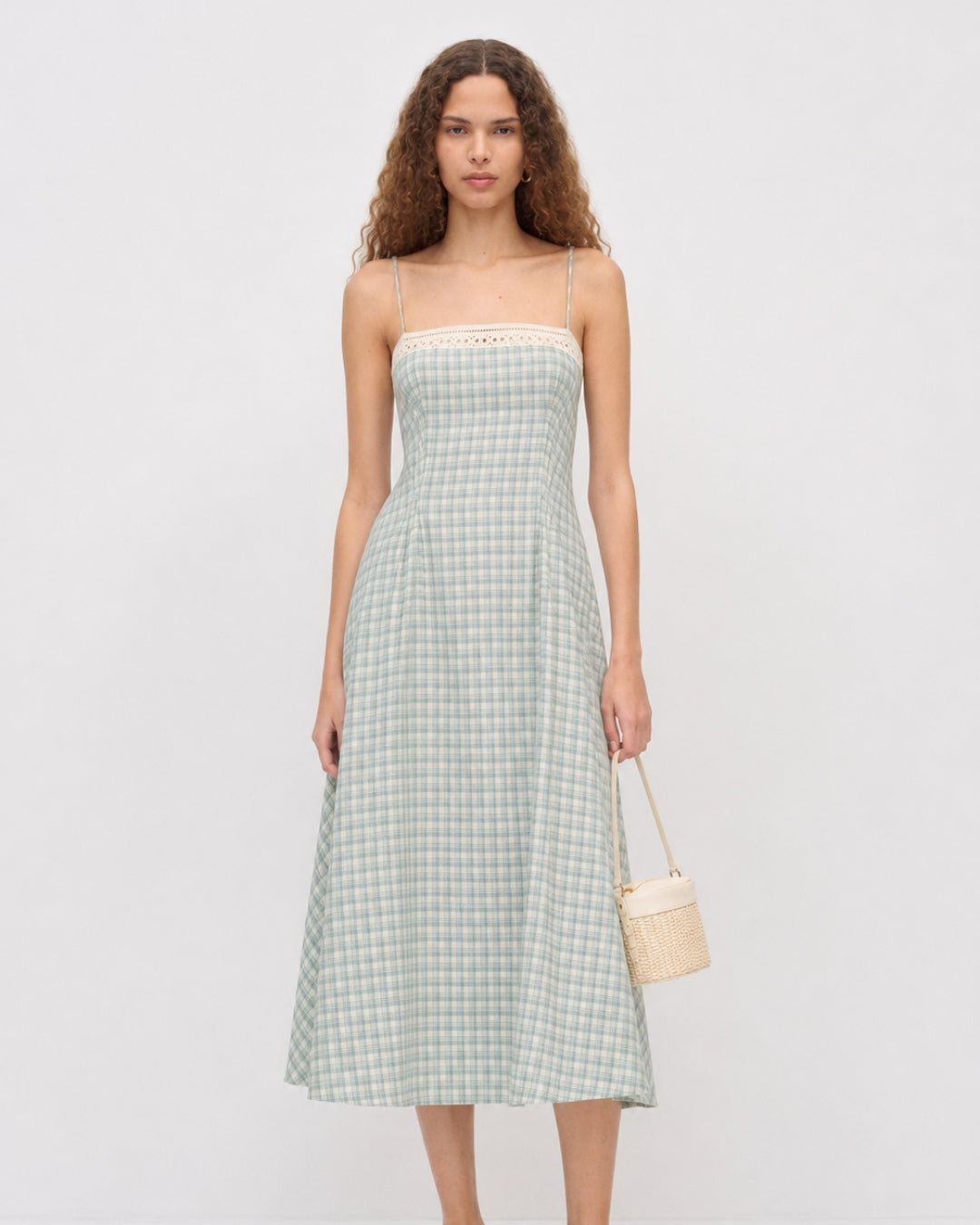 Pomona Eyelet Linen Midi Dress