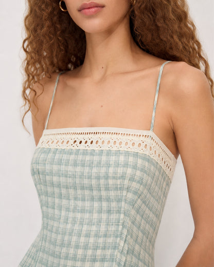 Pomona Eyelet Linen Midi Dress