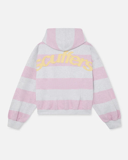 Oversized Striped Zip Hoodie