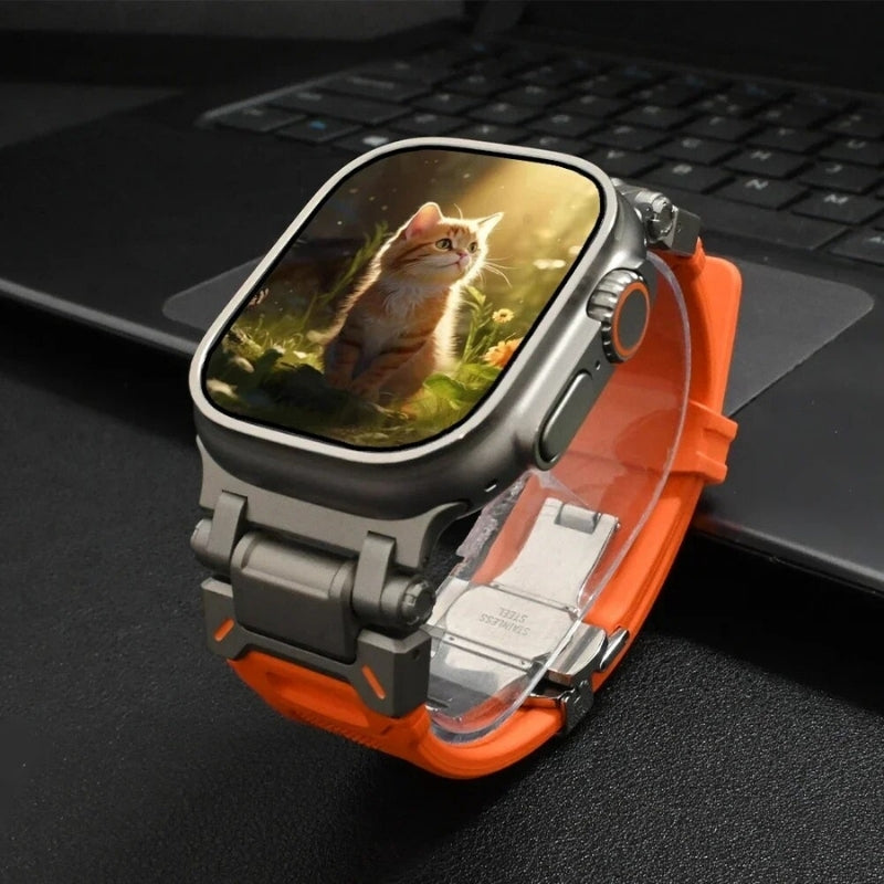 TitaniumBuckle Silicone Apple Watch Band