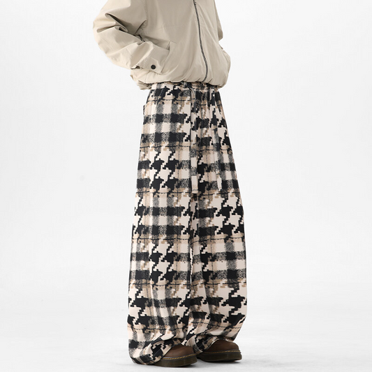 Studio85 Wide-Leg Plaid Pants