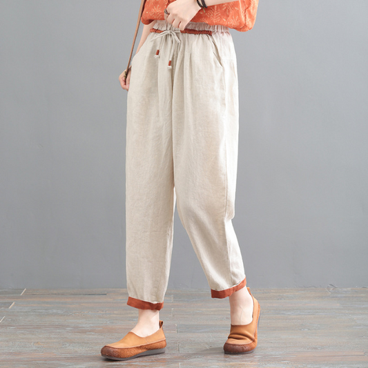 Fifth Avenue Barrel Linen Pants
